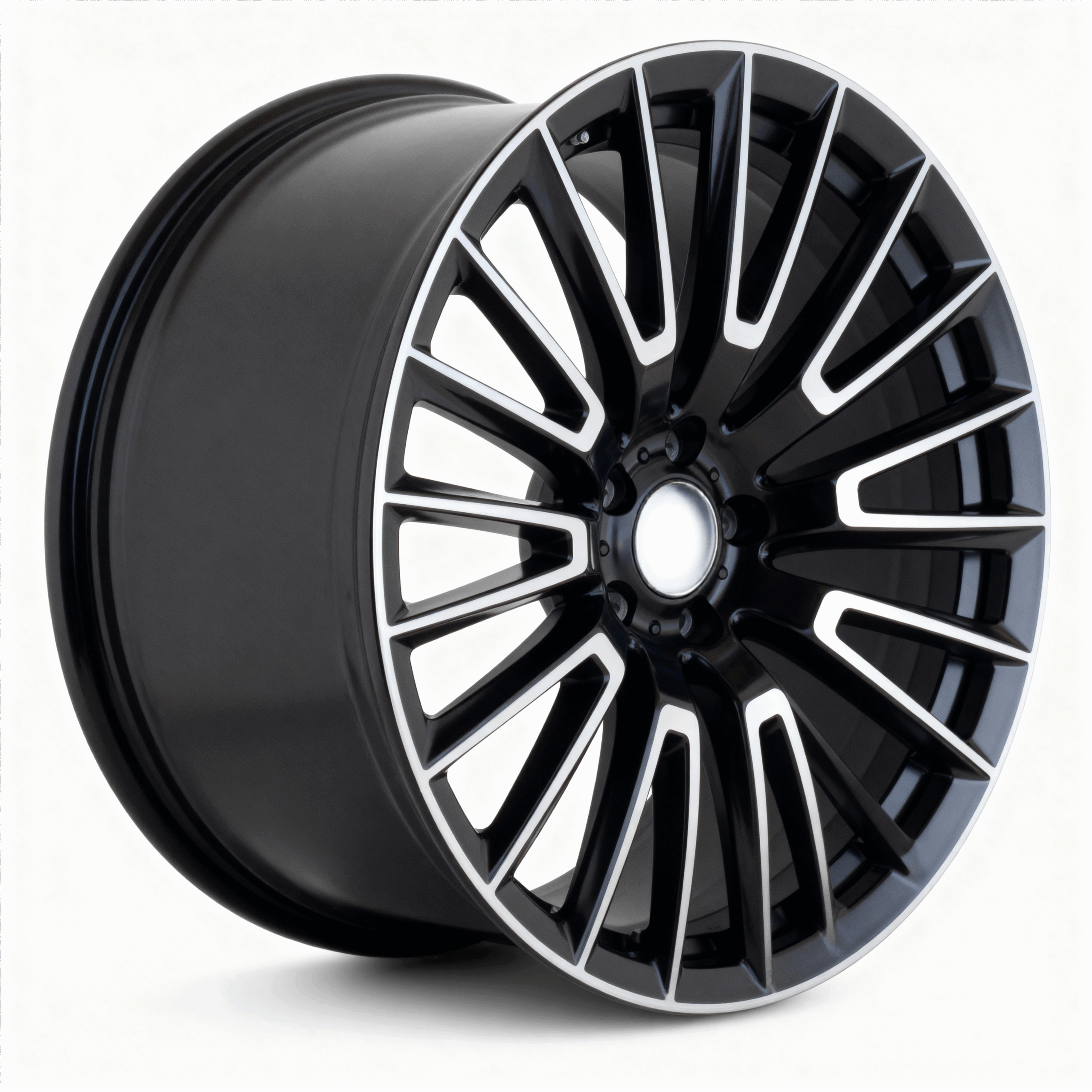 A black and silver alloy car wheel rim with a modern multi-spoke design, inspired by the iconic MERCEDES BENZ G CLASS AMG, displayed on a plain white background.